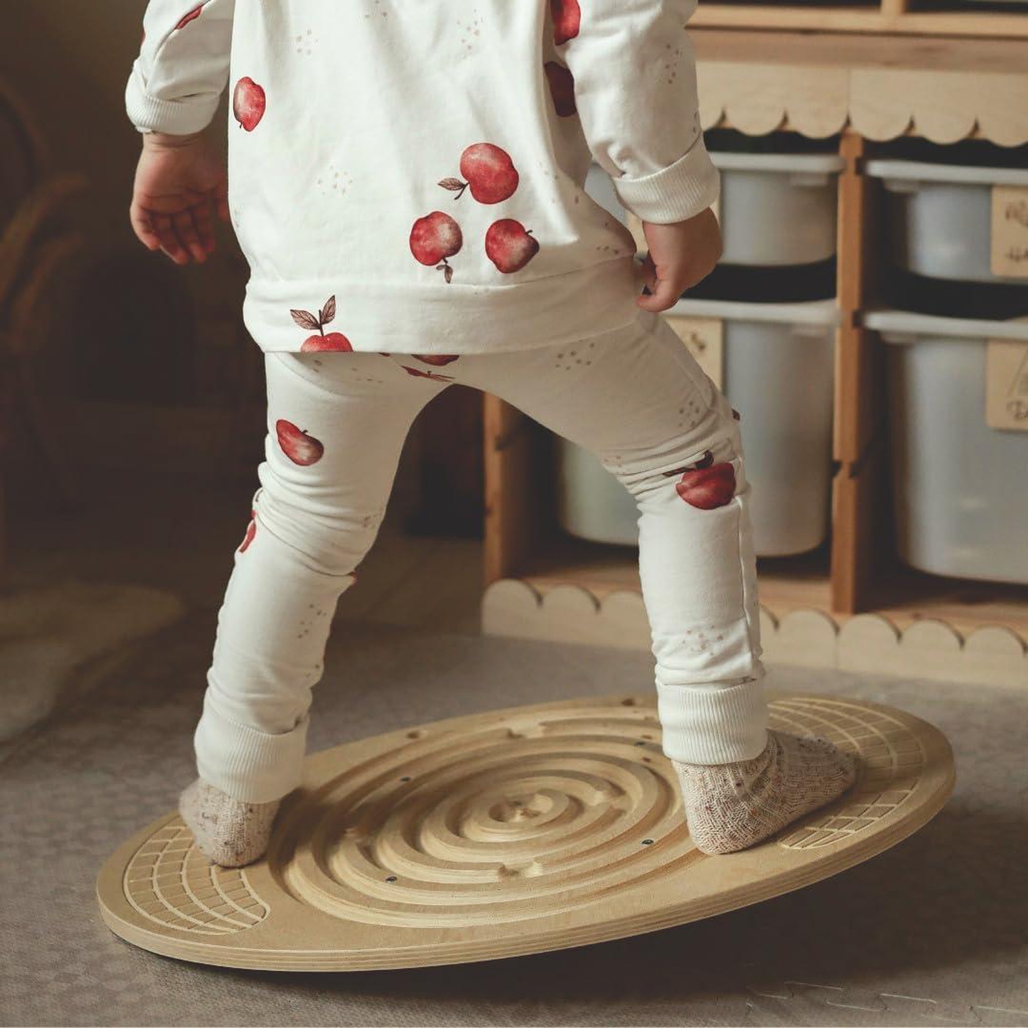 Voir la diapositive 2 : MAMABRUM Planche d'Équilibre en Bois de Bouleau avec Labyrinthe et 2 Boules pour Enfants et Adultes