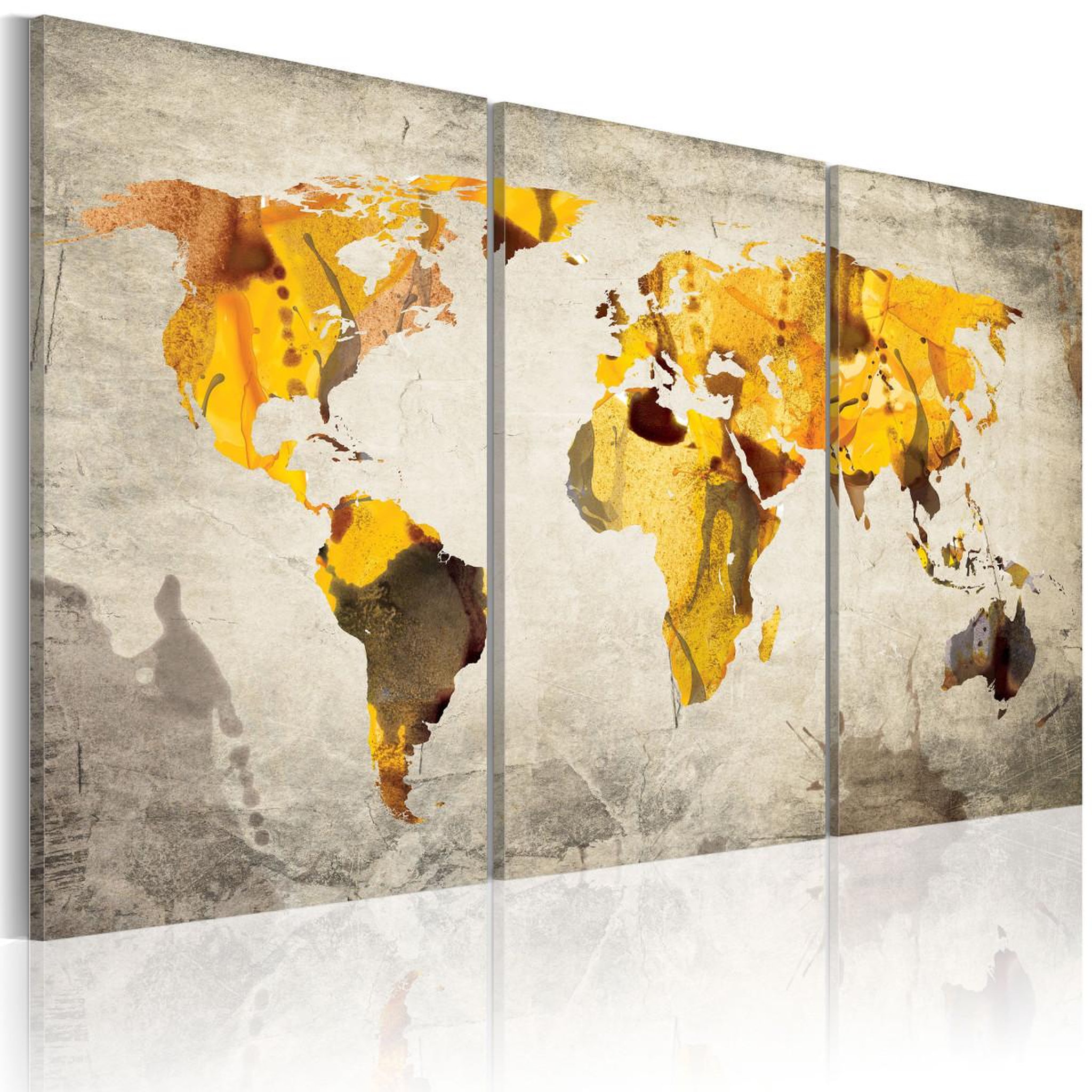 Paris Prix Tableau imprimé 3 panneaux  continents ensoleillés. Coloris disponibles : Multicolore