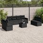 Voir la diapositive 1 : VIDAXL Salon de jardin 9 pcs avec coussins noir resine tressee