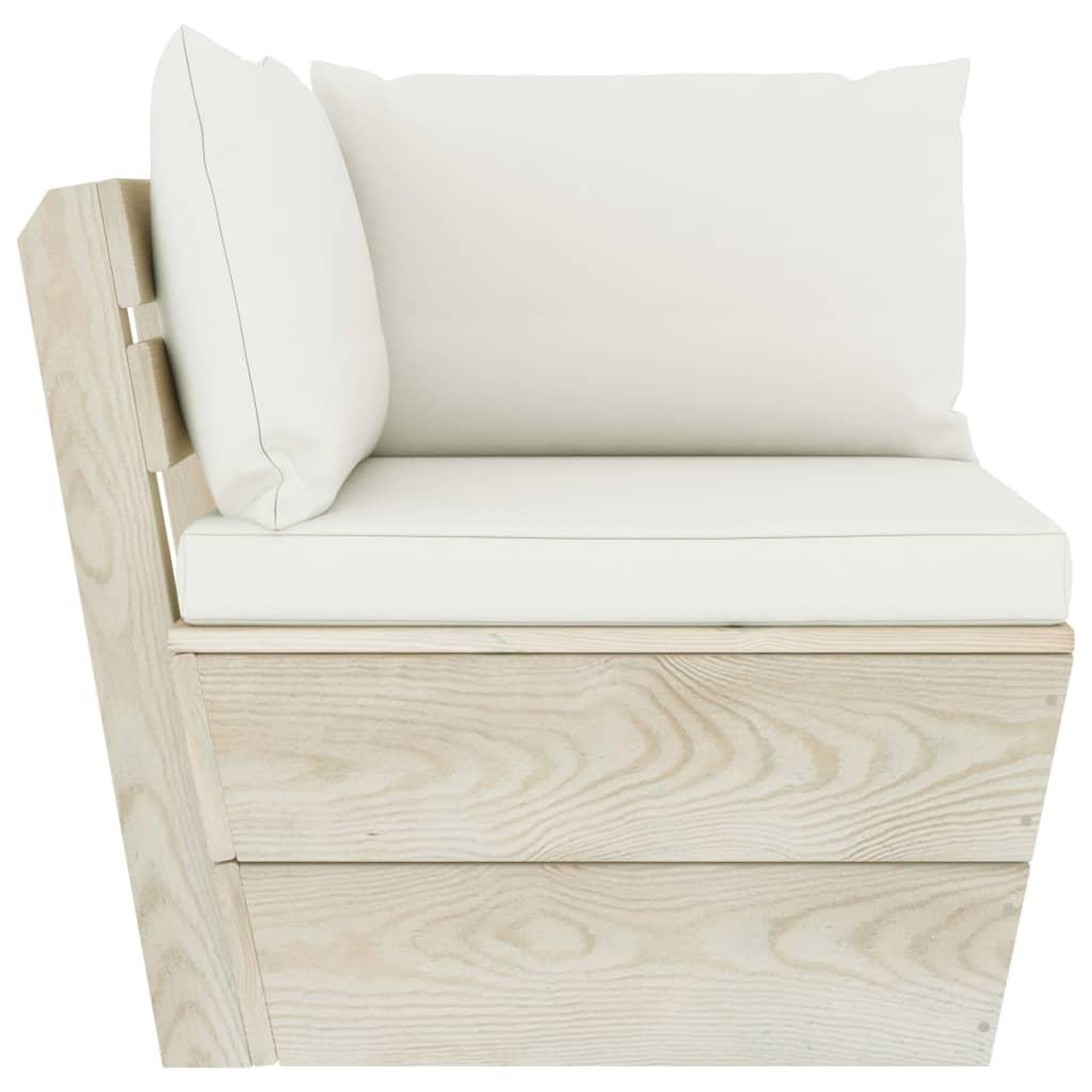 Voir la diapositive 5 : VIDAXL Salon de jardin palette 7 pcs avec coussins bois d'epicea