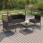 Voir la diapositive 1 : VIDAXL Salon de jardin 5 pcs avec coussins resine tressee gris