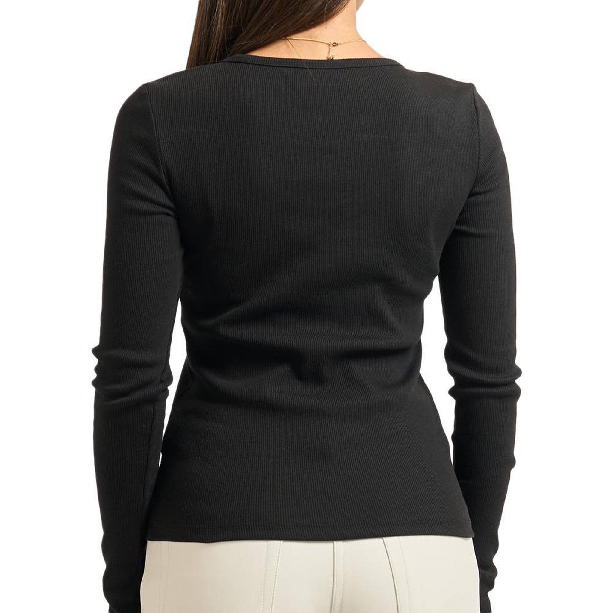 Voir la diapositive 2 : CALVIN KLEIN JEANS T-Shirt Manches Longues Noir Femme Calvin Klein Jeans Woven
