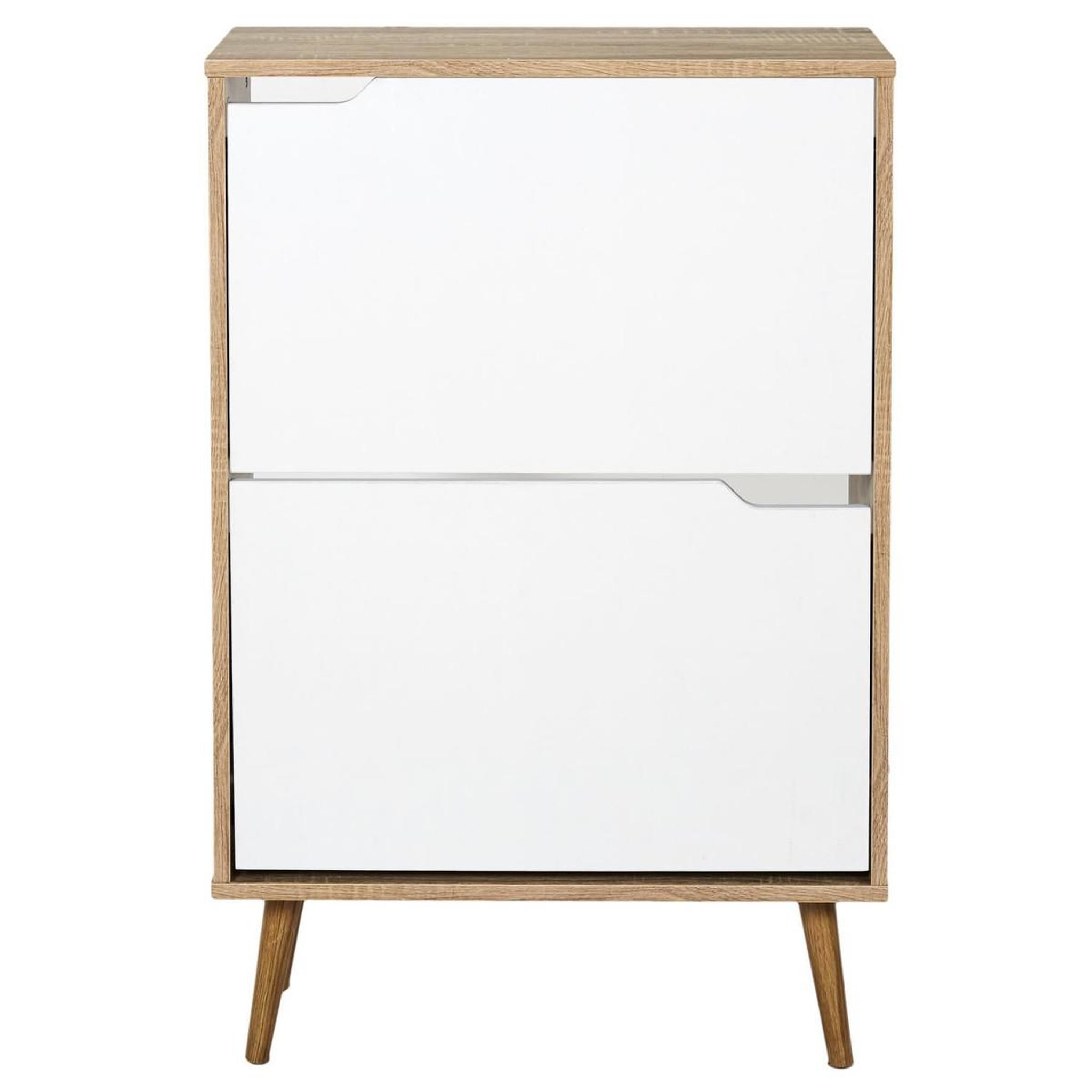 Voir la diapositive 2 : The Home Deco Factory Meuble à chaussures  2 portes  91cm blanc & naturel