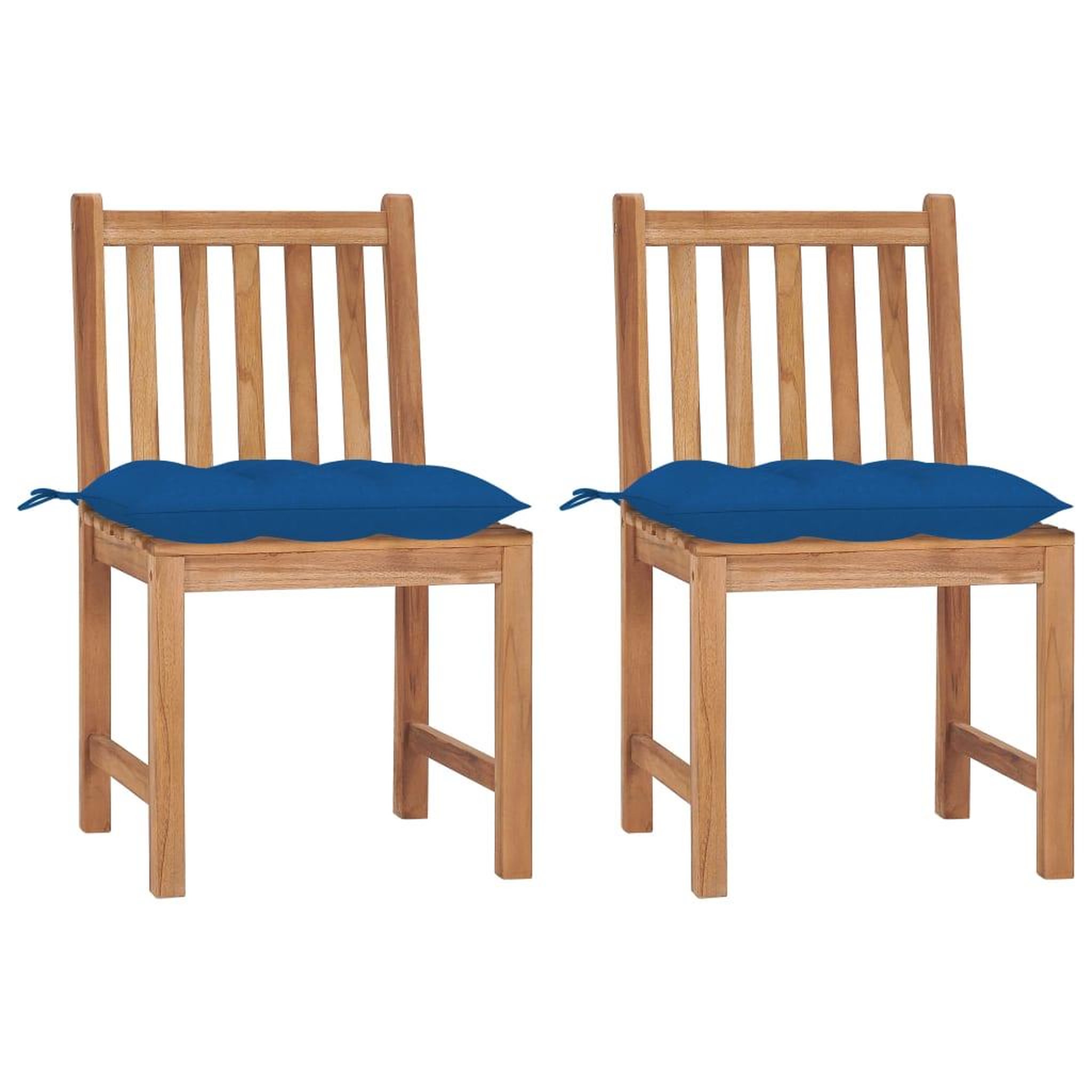 Voir la diapositive 1 : VIDAXL Chaises de jardin lot de 2 avec coussins Bois de teck massif