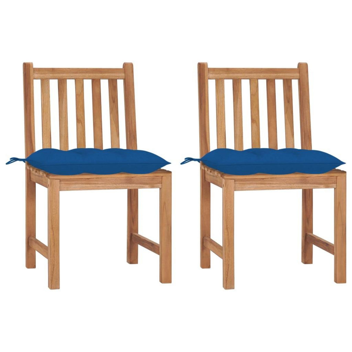 VIDAXL Chaises de jardin lot de 2 avec coussins Bois de teck massif