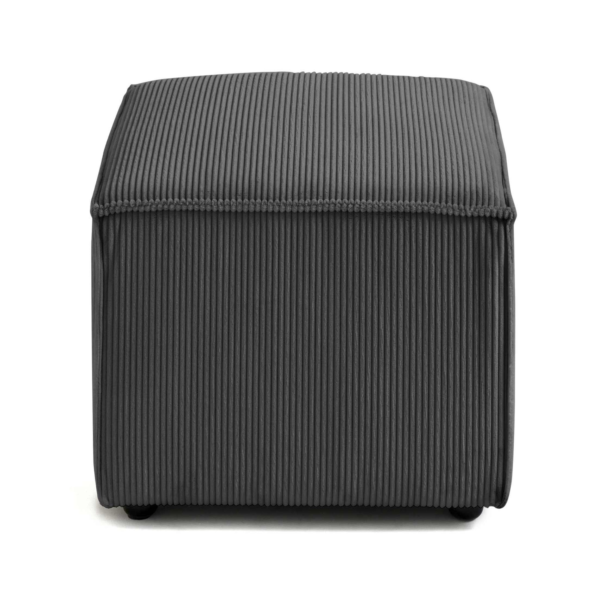Voir la diapositive 5 : BEST MOBILIER Arty - pouf d'appoint - en velours côtelé