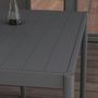 Voir la diapositive 6 : OUTSUNNY Table de jardin rectangulaire 6 personnes plateau lattes aspect bois alu gris