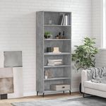 VIDAXL Buffet gris beton 69,5x32,5x180 cm bois d'ingenierie