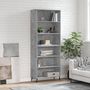 Voir la diapositive 1 : VIDAXL Buffet gris beton 69,5x32,5x180 cm bois d'ingenierie