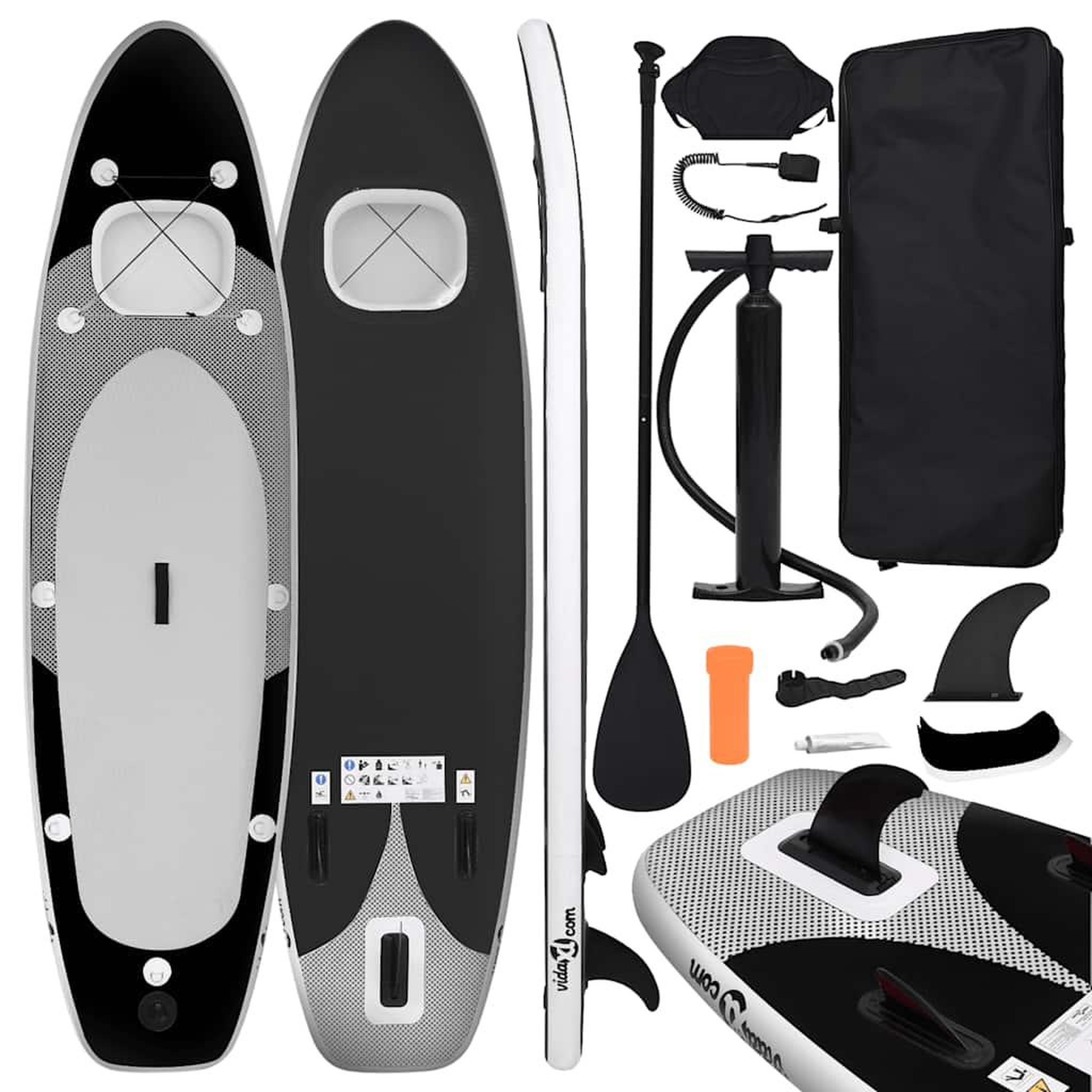 VIDAXL Ensemble de planche SUP gonflable Noir 330x76x10 cm