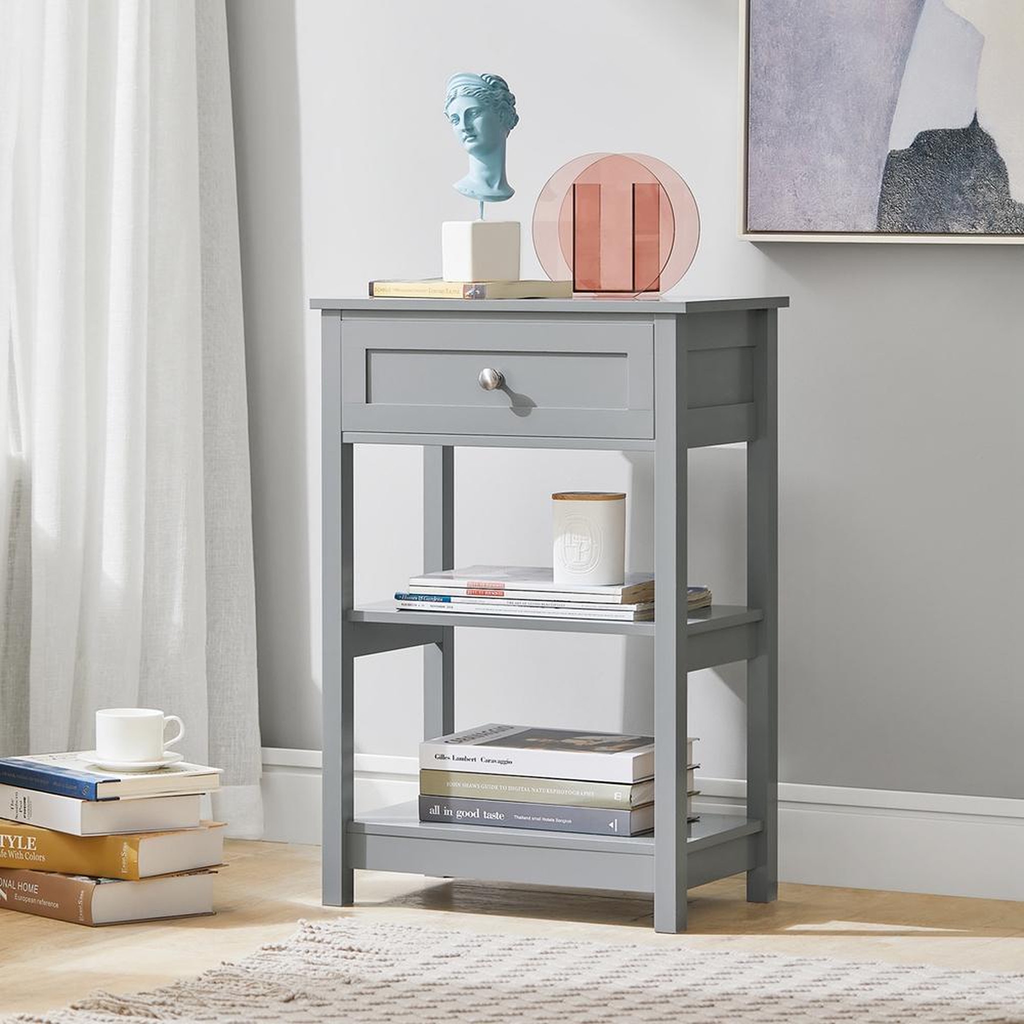 Voir la diapositive 6 : SOBUY SoBuy - Table De Chevet à un tiroir - Moderne - FBT46