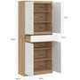 Voir la diapositive 5 : ID MARKET Armoire à chaussures 24 paires TOMI 4 portes 1 tiroir façon hêtre et blanc