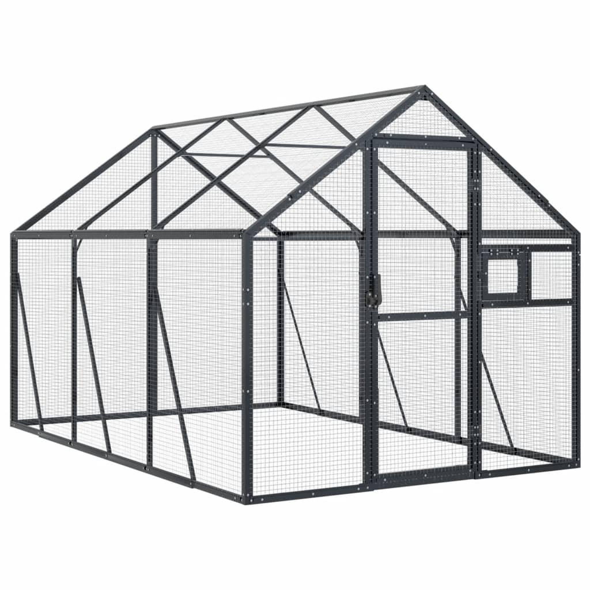 Voir la diapositive 2 : VIDAXL Voliere anthracite 1,79x3x1,85 m aluminium