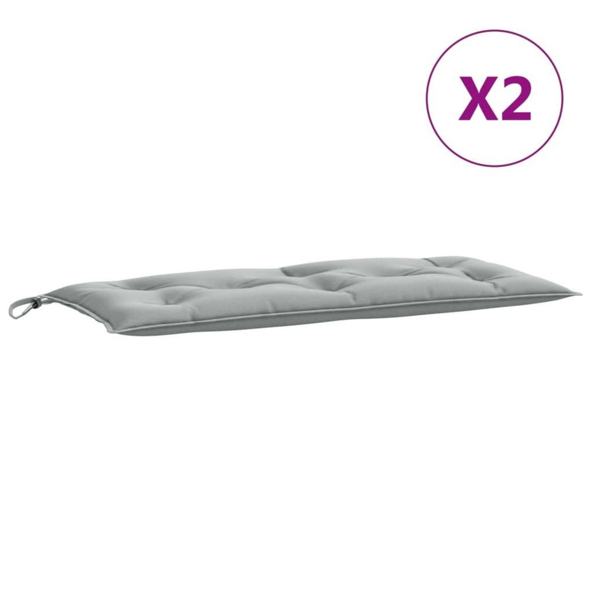 VIDAXL Coussins de banc de jardin lot de 2 gris clair melange tissu