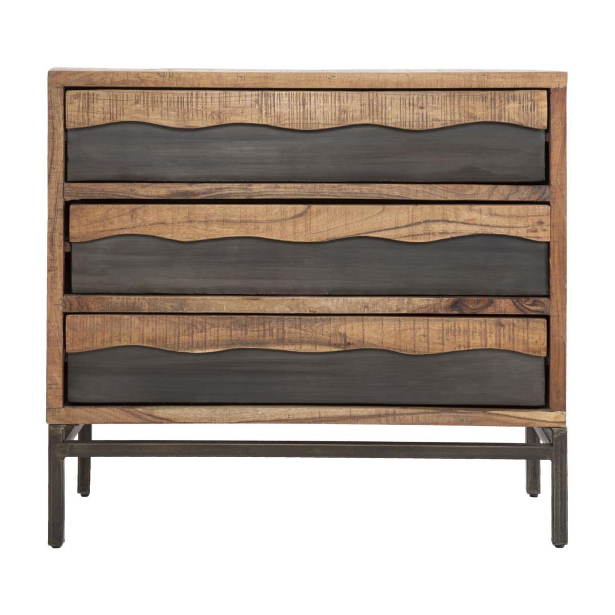 Voir la diapositive 2 : Paris Prix Commode 3 tiroirs en bois  yellowstone  88cm marron