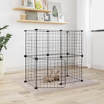 VIDAXL Cage animaux de compagnie a 12 panneaux et porte Noir 35x35 cm