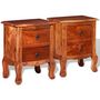 Voir la diapositive 5 : VIDAXL Tables de chevet avec tiroirs 2 pcs Bois d'acacia massif