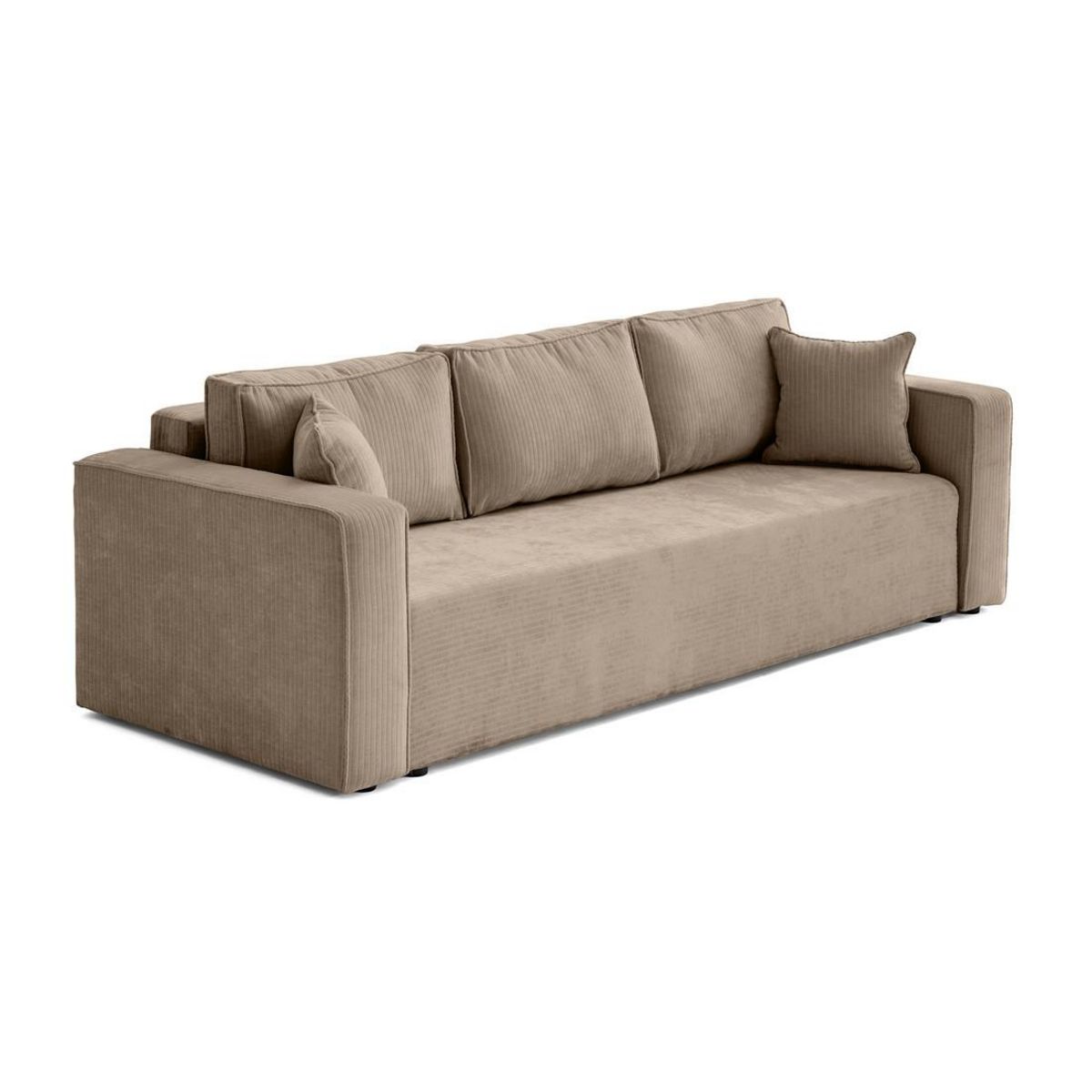 BEST MOBILIER Topaze - canapé 3 places - convertible avec coffre - en velours côtelé plat