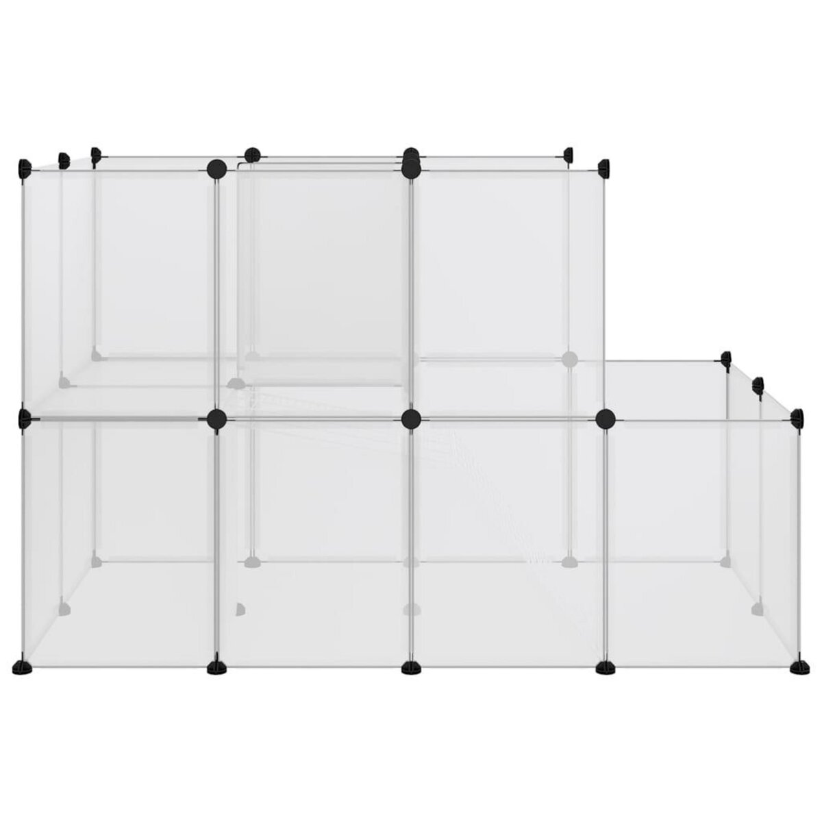 VIDAXL Cage pour petits animaux Transparent 142x74x93 cm PP et Acier