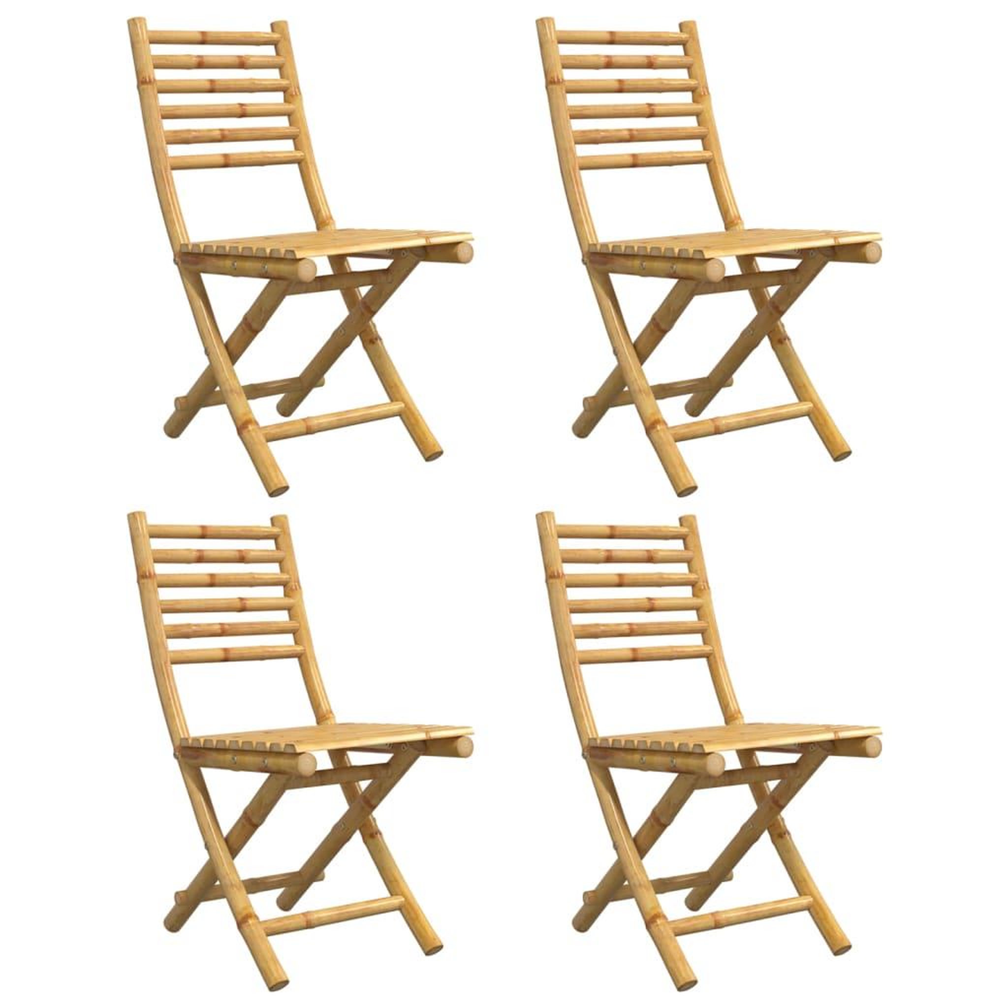 Voir la diapositive 4 : VIDAXL Chaises pliables de jardin lot de 4 43x54x88 cm bambou