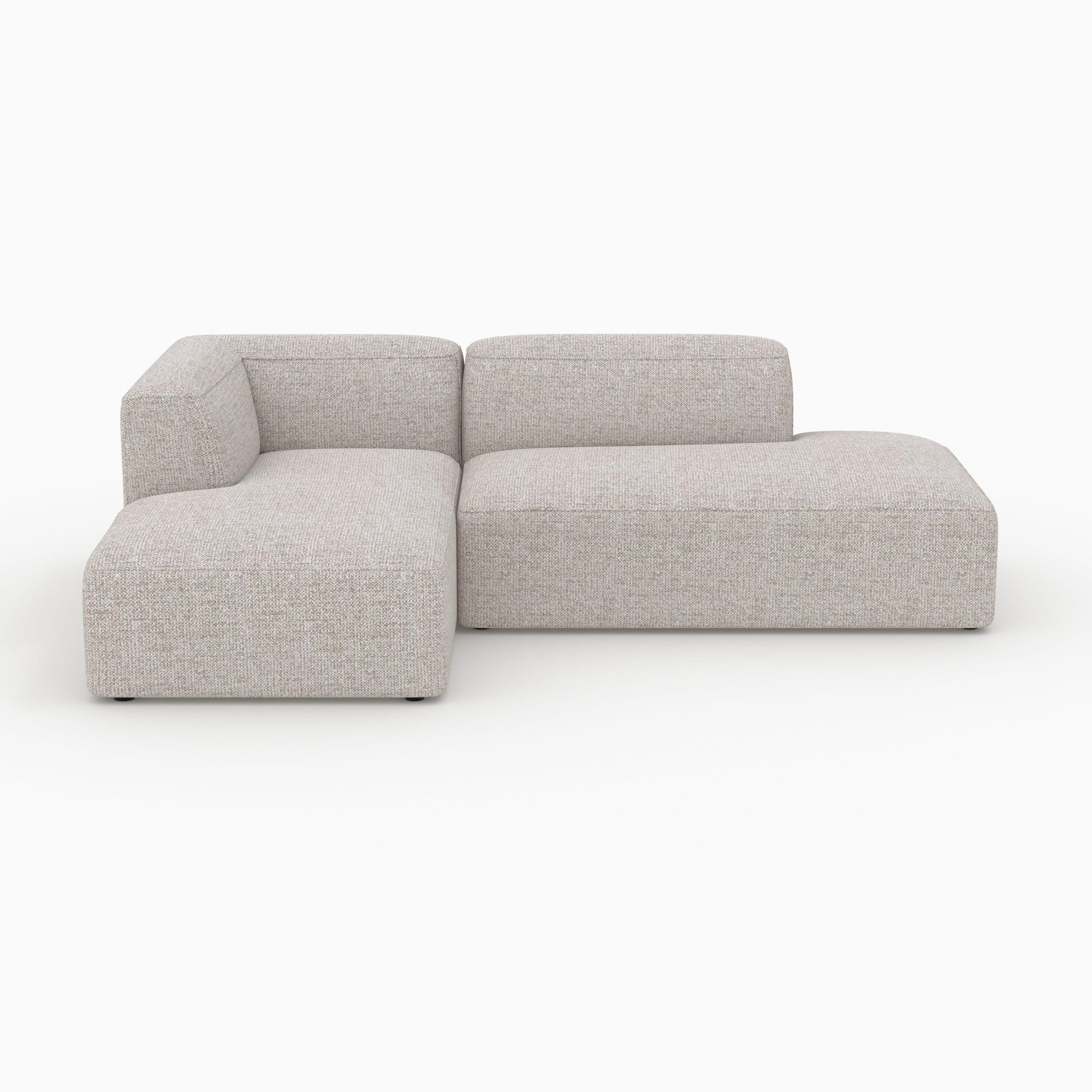 MAISON PAVANE Canapé d'angle gauche modulable en tissu beige-hestia