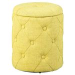 Paris Prix Pouf de Rangement Capitonné  Elio  40cm Jaune