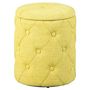 Voir la diapositive 1 : Paris Prix Pouf de Rangement Capitonné  Elio  40cm Jaune