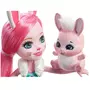 MATTEL Coffret de 3 mini-poupées Enchantimals + animal : Mouton, Paon et lapin 