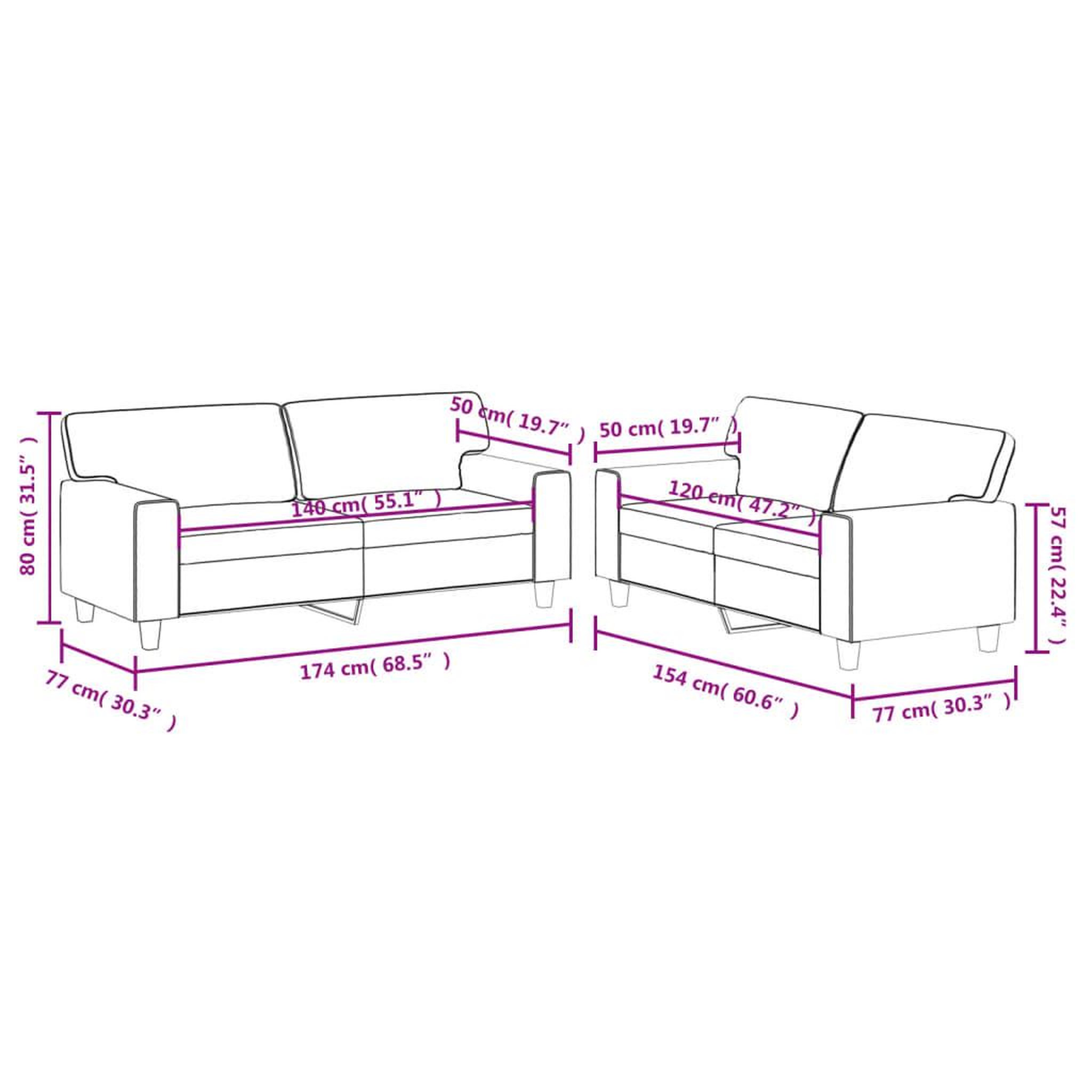 Voir la diapositive 6 : VIDAXL Ensemble de canapes 2 pcs creme similicuir