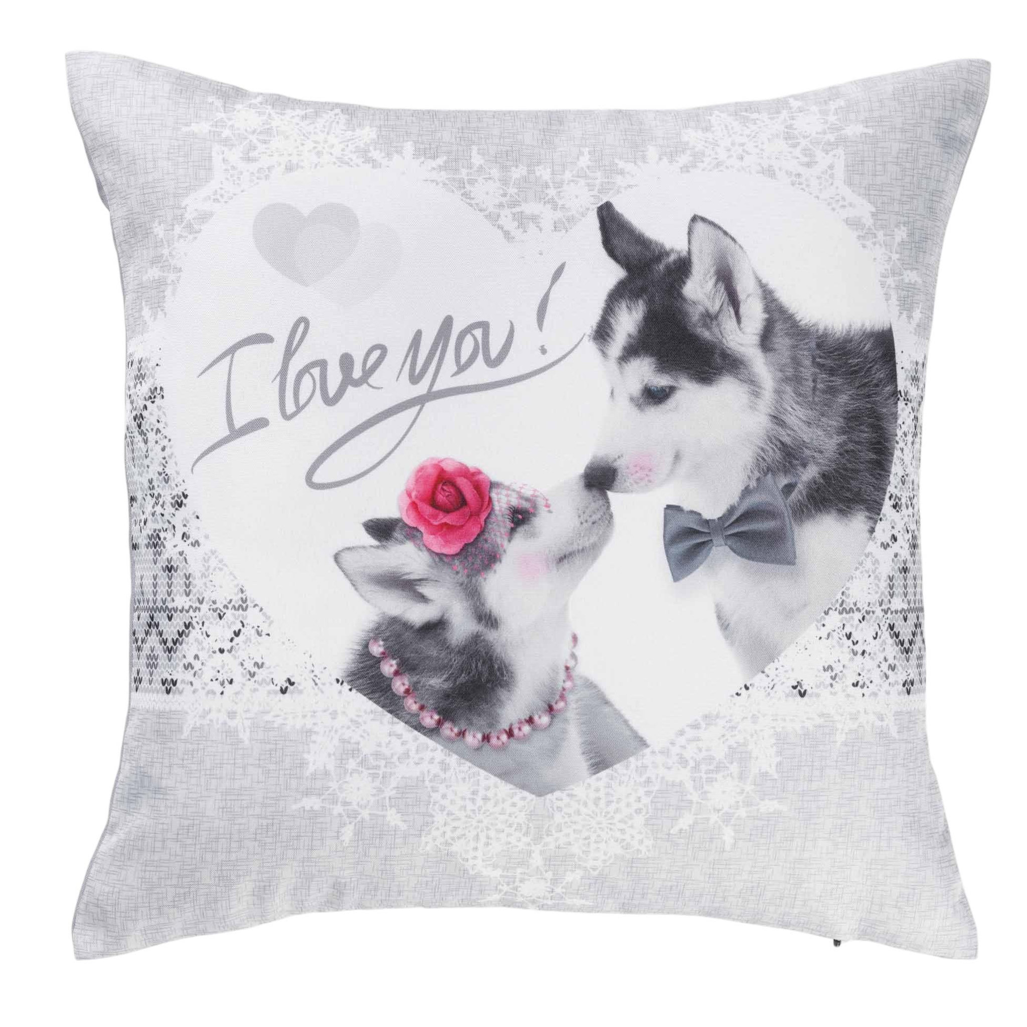 Eden Housse de coussin husky love design et moderne