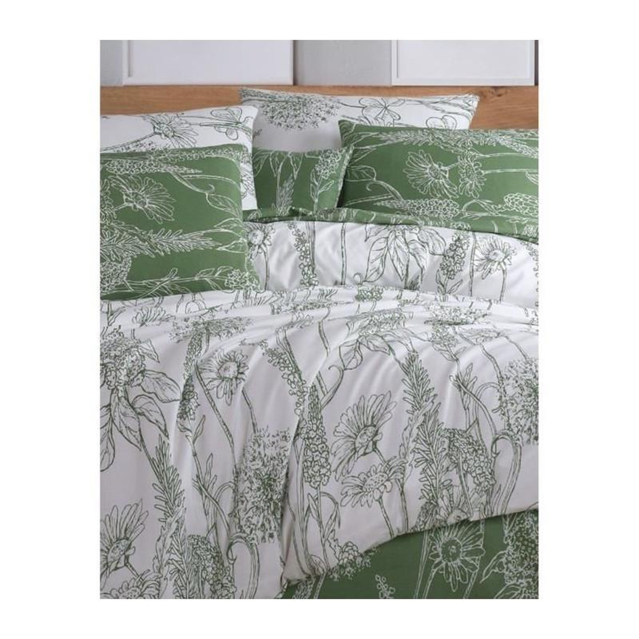 Voir la diapositive 4 : GENERIQUE Parure de lit - 1 housse de couette 220 x 240 cm + 2 taies d'oreiller 60 x 60 cm - 100% coton renforcé - Blanc