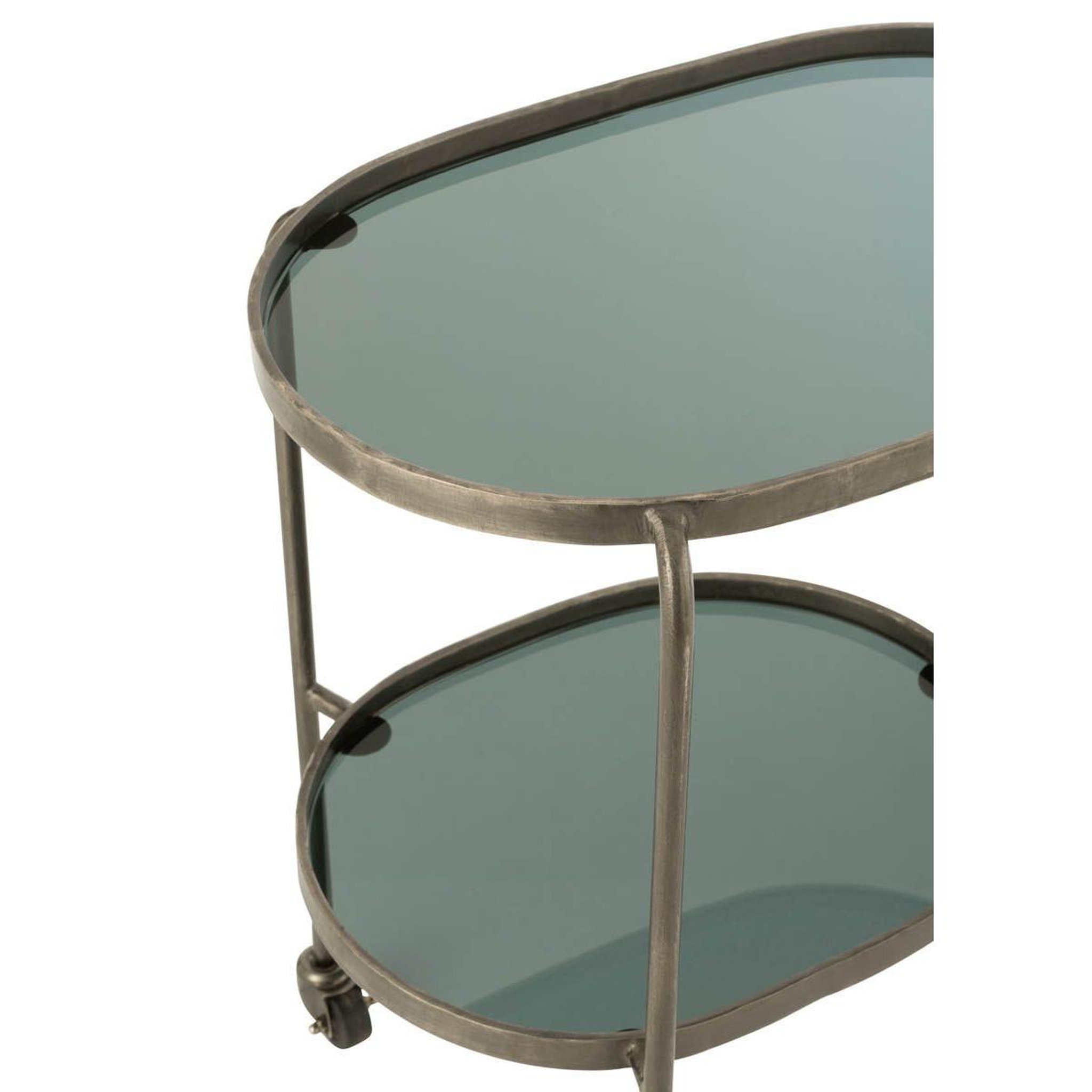 Voir la diapositive 3 : J-LINE Desserte de Cuisine en Métal  2 Niveaux  84cm Gris