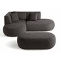 Voir la diapositive 3 : LISA DESIGN Santorini - canapé modulable d'angle gauche + pouf - 4 places - en tissu texturé