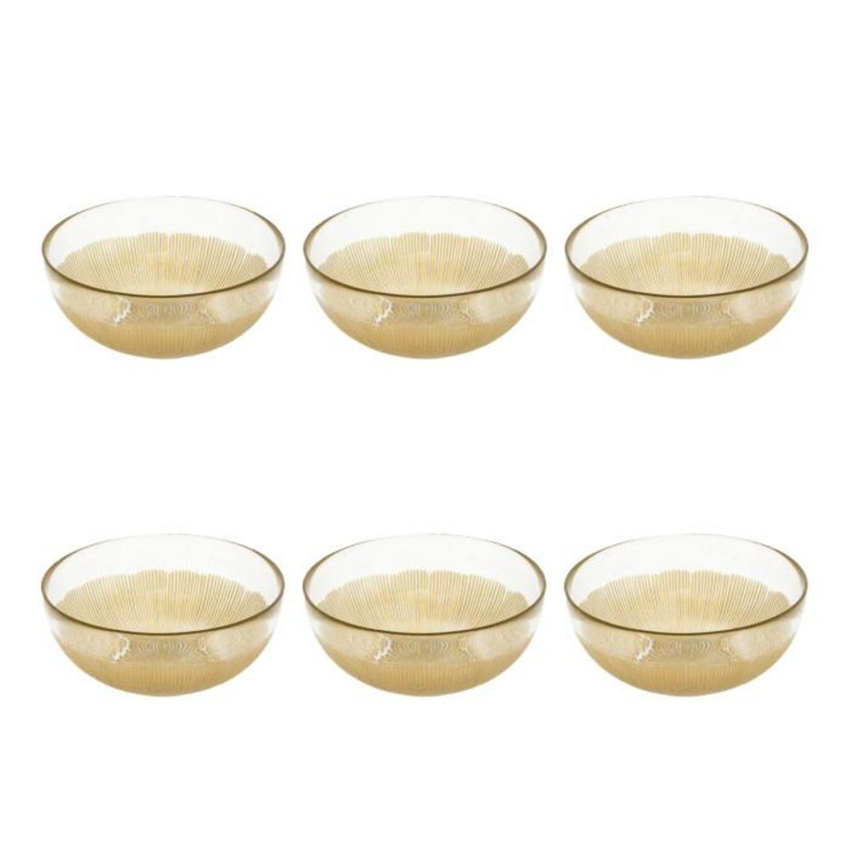 SECRET DE GOURMET Lot de 6 Coupelles en Verre  Celeste  15cm Doré