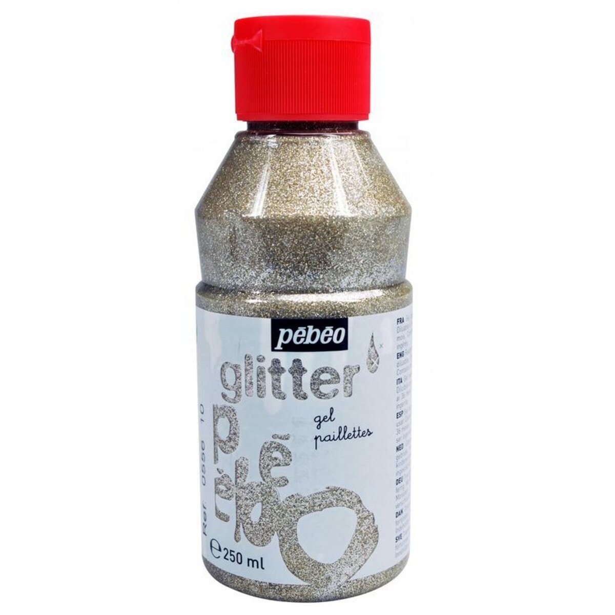Pebeo Gel à paillettes finition brillante - Argent - 250 ml