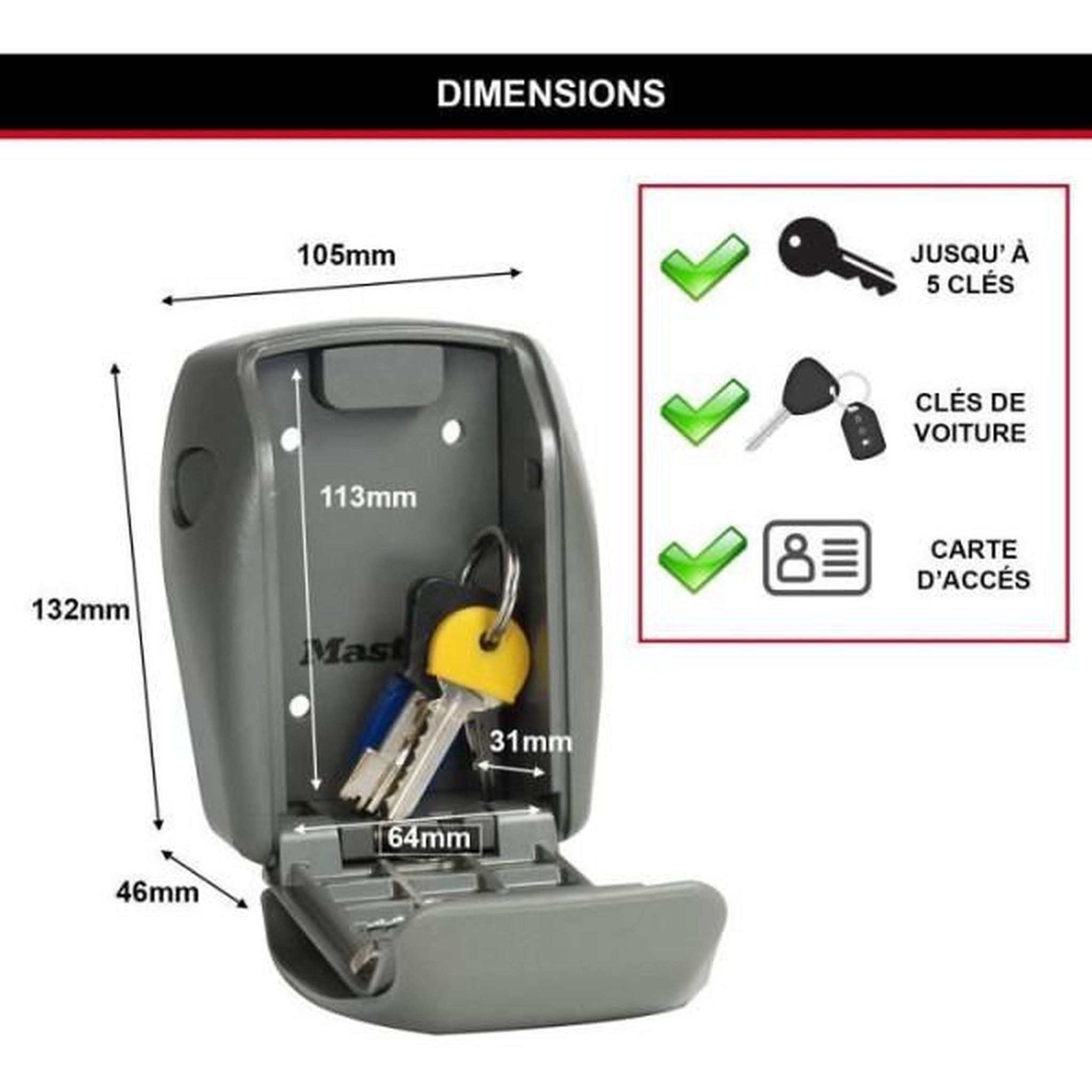 Voir la diapositive 6 : Master lock Boite a clés sécurisée - master lock - 5415eurd - produit certifié - select access partagez vos clés en toute sécurité