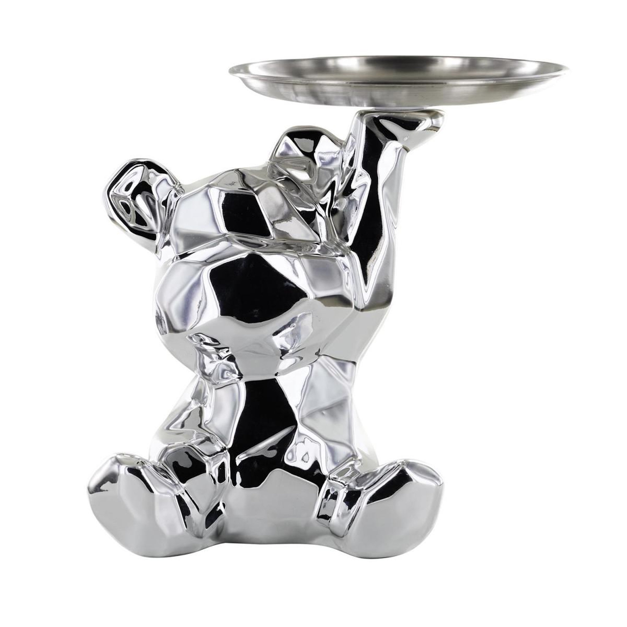 The Home Deco Factory Vide-poche statue  ourson  18cm argent