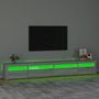 Voir la diapositive 4 : VIDAXL Meuble TV avec lumieres LED Sonoma gris 270x35x40 cm