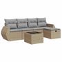 Voir la diapositive 2 : VIDAXL Salon de jardin avec coussins 6 pcs beige resine tressee
