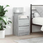 Voir la diapositive 1 : VIDAXL Table de chevet avec 2 tiroirs sonoma gris 38x34x80 cm