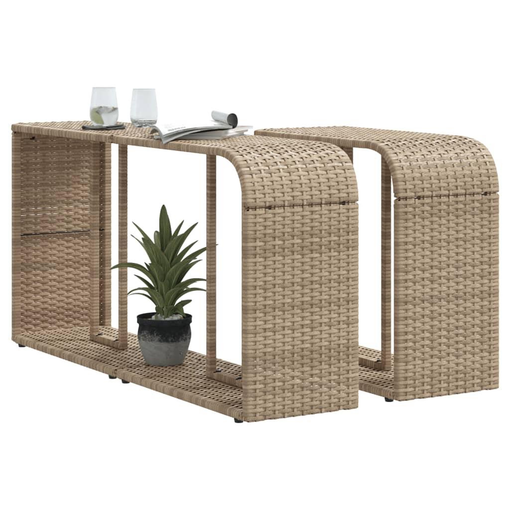 Voir la diapositive 4 : VIDAXL Etageres de rangement 2 pcs beige resine tressee