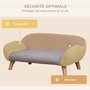 Voir la diapositive 5 : PAWHUT Canapé chien lit pour chien design scandinave déhoussable dim. 72L x 44l x 31H cm pieds bois tissu polyester gris