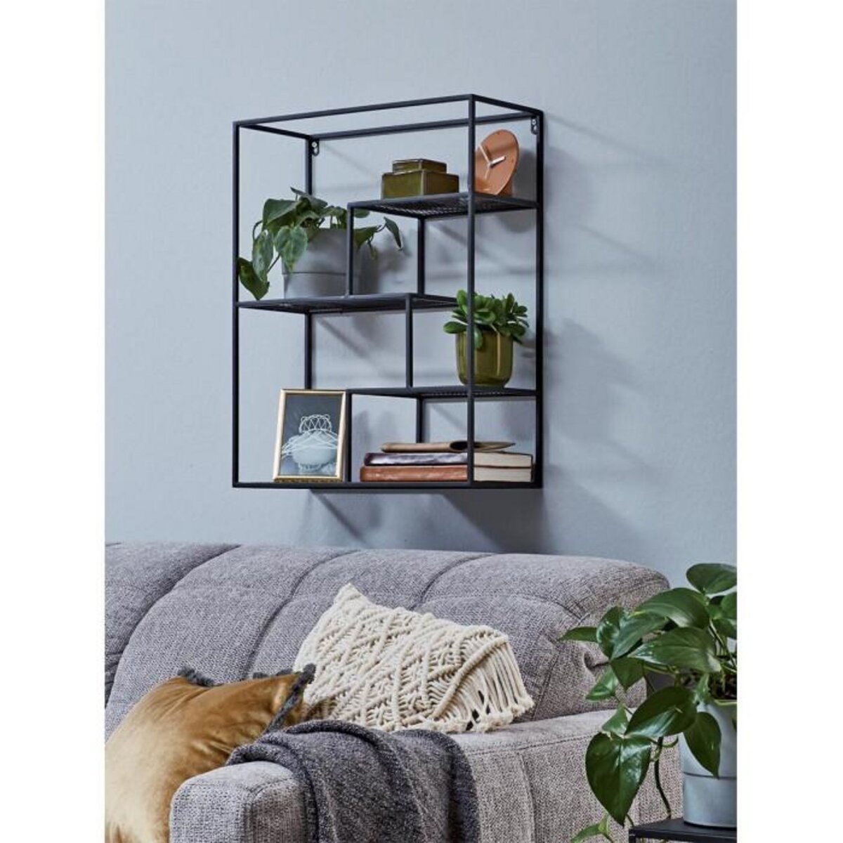 Paris Prix Étagère Murale 3 Niveaux  Inaya  60cm Noir