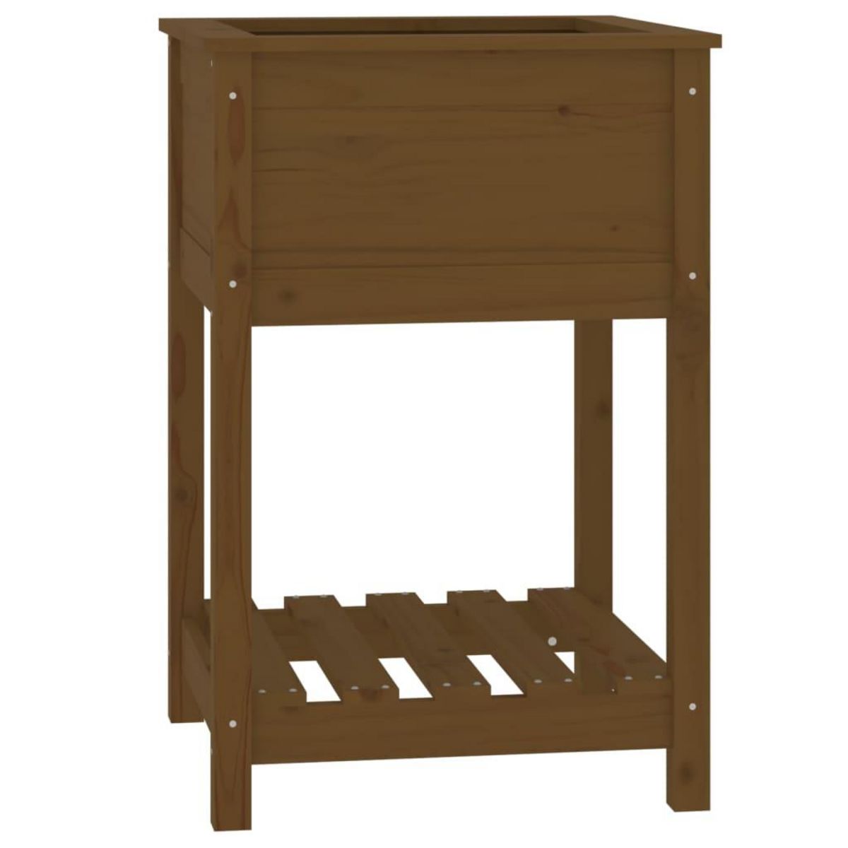 VIDAXL Jardiniere avec etagere Marron miel 54x54x81 cm Bois de pin