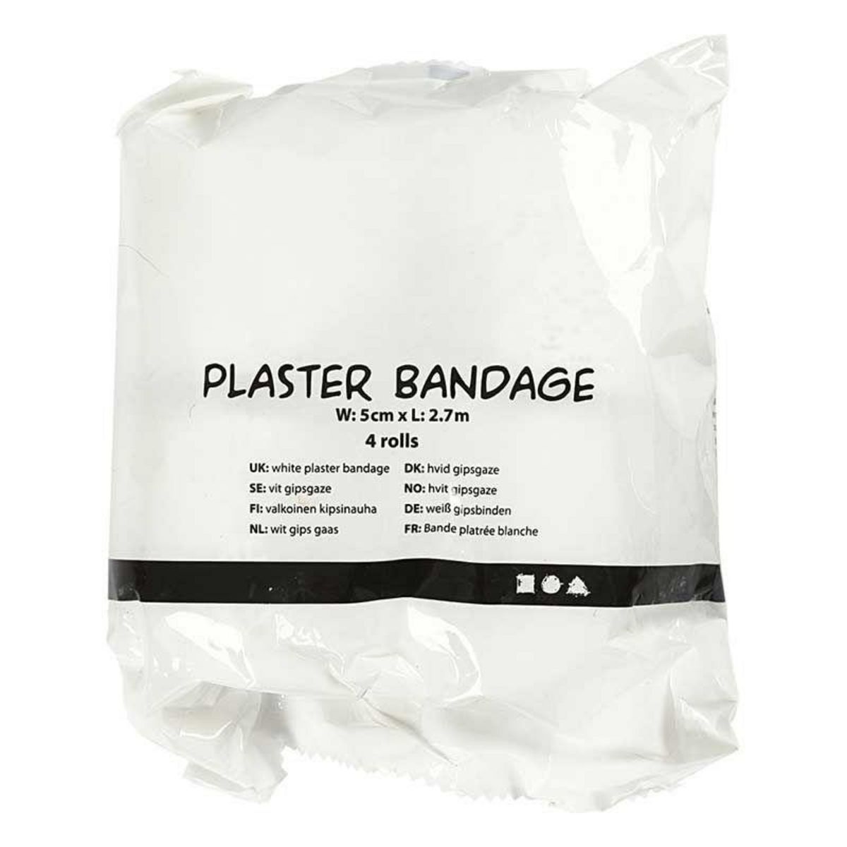 CREATIV COMPANY 4 Bandes plâtrées en rouleau 2,7 m x 5 cm