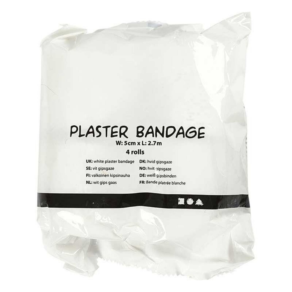 CREATIV COMPANY 4 Bandes plâtrées en rouleau 2,7 m x 5 cm