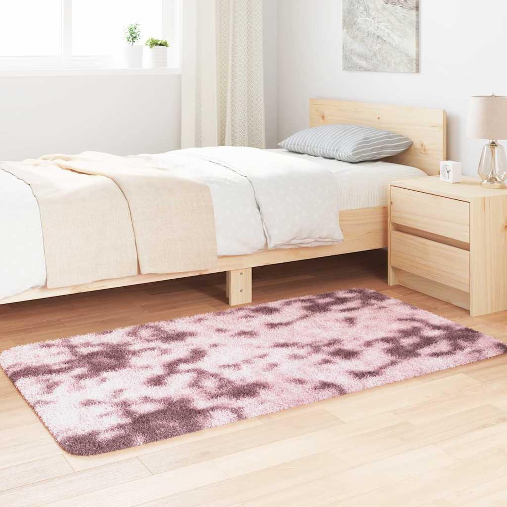 Voir la diapositive 3 : VIDAXL Tapis Shaggy a poils longs NAVARRA rose poudre 80x150 cm