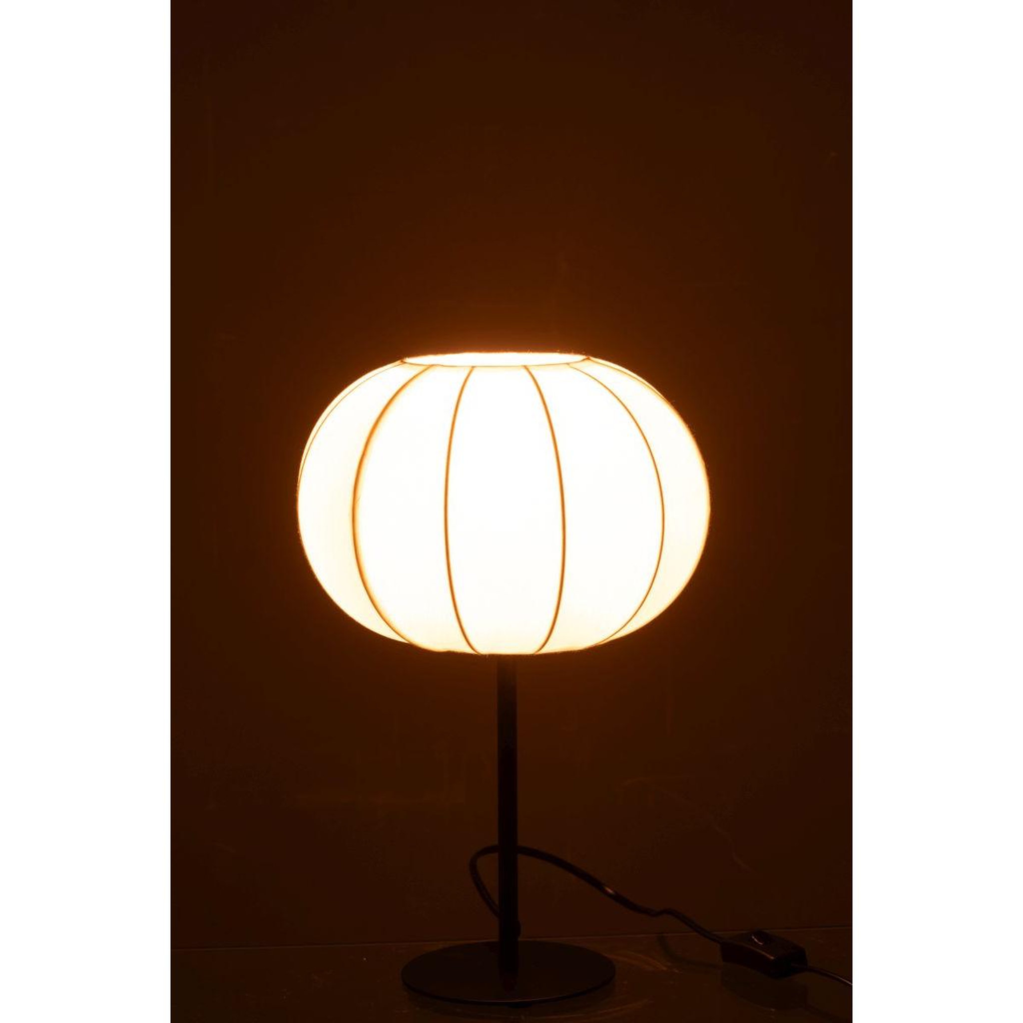 Voir la diapositive 3 : J-LINE Lampe à poser lanterne en métal  shirley  38cm blanc