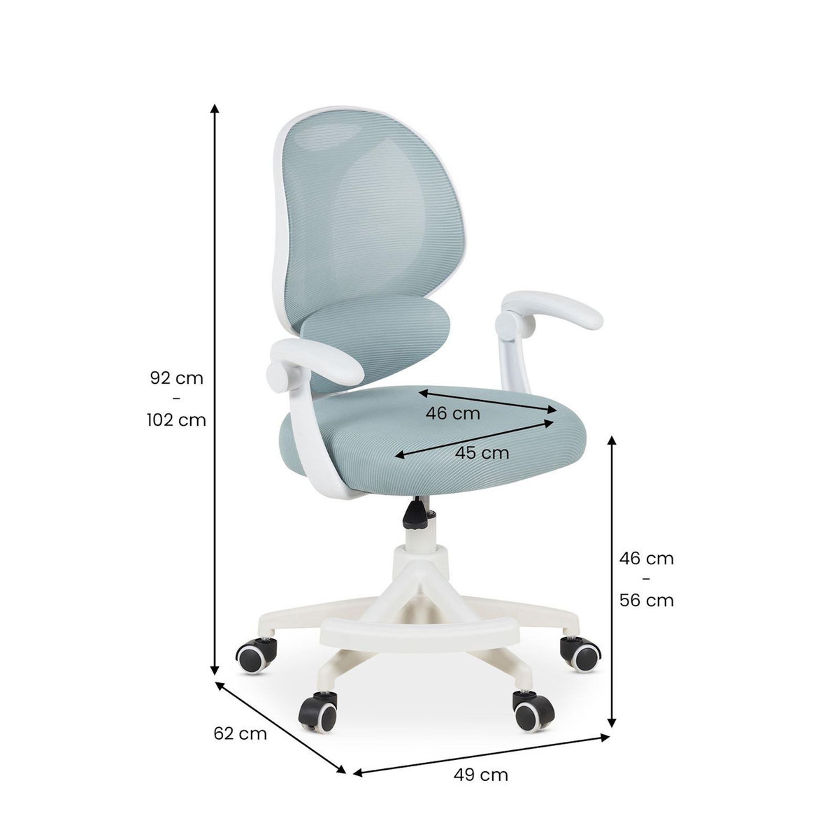 IDIMEX Chaise de bureau pour enfant ISLA pivotante