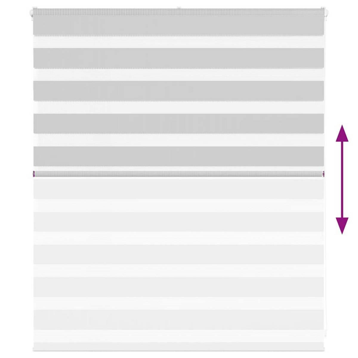 VIDAXL Store zebre gris clair largeur du tissu 130,9 cm polyester